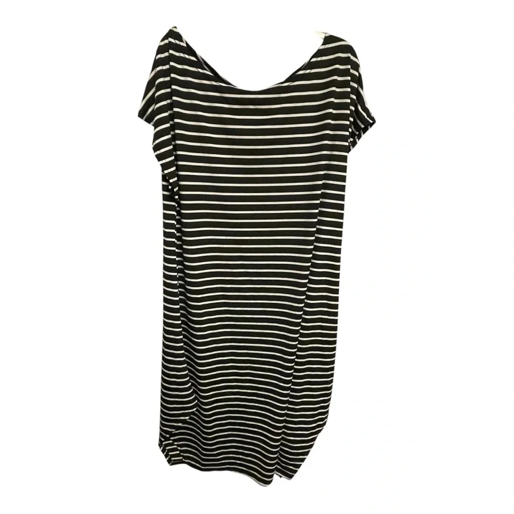 Source Unknown Black and White Nautical Swim Coverup